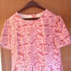 Vintage style dress with dragonflies size xl